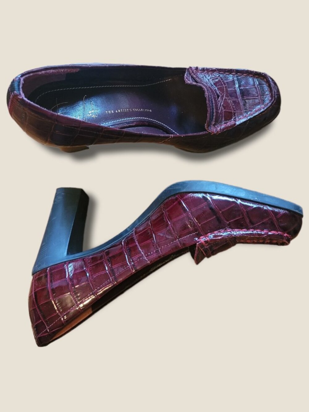Franco Sarto Block Heel Penny Loafer Pumps
